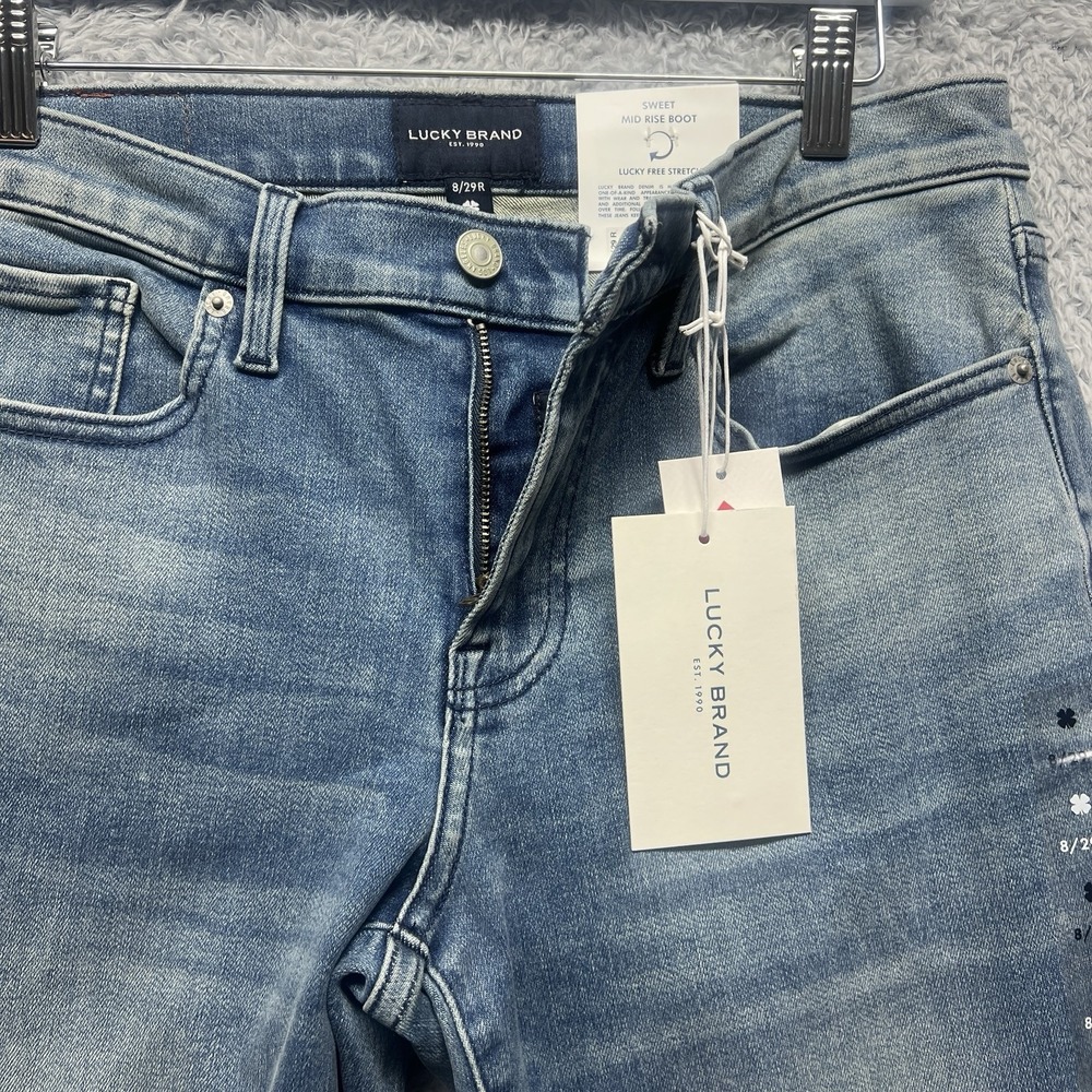 Lucky Brand Sweet Mid Rise Boot Jeans Womens 8 29 Blue Bootcut Stretch New - Picture 5 of 16